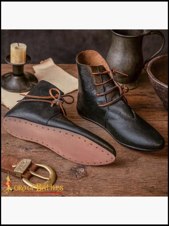 Genuine Leather Ankle Medieval Boots Viking Pirate Halloween Renaissance Cosplay